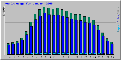 Hourly usage for January 2006