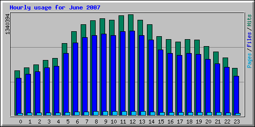 Hourly usage for June 2007