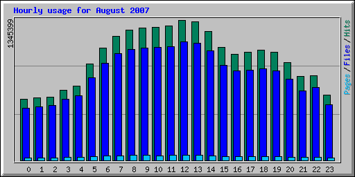 Hourly usage for August 2007