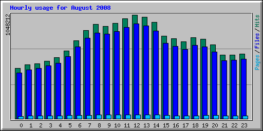 Hourly usage for August 2008