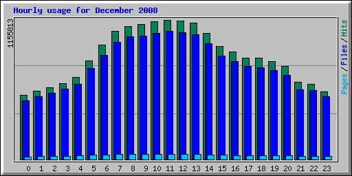 Hourly usage for December 2008