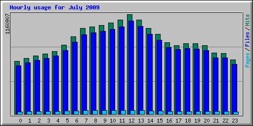 Hourly usage for July 2009