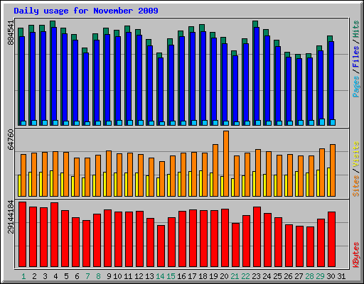 Daily usage for November 2009