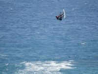 kiteboarder photographed off the island of Wayalailai in Fiji in December of 2002 using a Canon 1Ds camera and Canon 100-400mm image stabilized lens